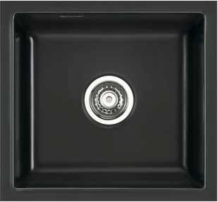 Zlewozmywak ceramiczny SYSTEMCERAM Mera 42 U Nero Korek manualny 5301 01 - Zlewozmywaki - miniaturka - grafika 1