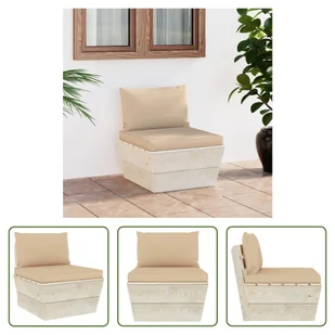 The Living Store Sofa ogrodowa z palet z poduszkami Impregnowane drewno świerkowe - Sofy ogrodowe - miniaturka - grafika 1