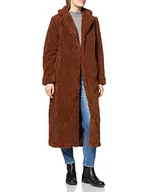 Płaszcze damskie - NA-KD Damski płaszcz pluszowy, duży rozmiar, brązowy, 42 - miniaturka - grafika 1