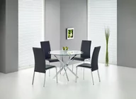 Stoły - Stół do jadalni okrągły RAYMOND szklany transparentny blat ,nogi w kolorze chrom - miniaturka - grafika 1