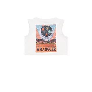 Koszulki i topy damskie - Wrangler Damska koszulka bez rękawów, biała (Worn White), średnia, Worn White, M - grafika 1
