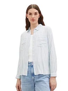 TOM TAILOR Denim Bluzka damska, 33809 - Jasnoniebieski, biały pasek, L - Bluzki damskie - miniaturka - grafika 1