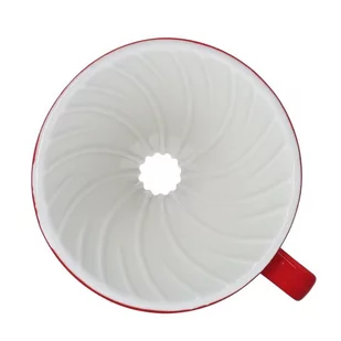 TIAMO Ceramiczny drip Tiamo z uchem V02 Czerwony 4715660755363 - Zaparzacze i kawiarki - miniaturka - grafika 2