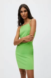 Mango sukienka Nuversa kolor zielony mini dopasowana - Sukienki - miniaturka - grafika 1