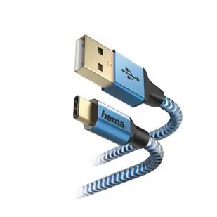 Hama Kabel Reflected USB Typ A-USB typ C 1.5M Niebieski - Kable USB - miniaturka - grafika 2