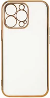 Etui i futerały do telefonów - Lighting Color Case etui do iPhone 12 Pro Max żelowy pokrowiec ze złotą ramką biały - miniaturka - grafika 1