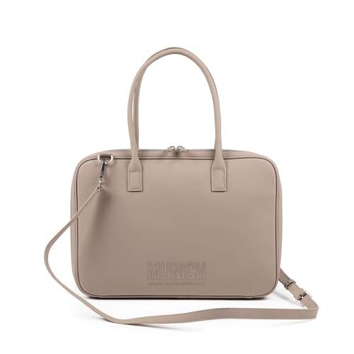 MUNICH Essence Recycled FW25 Shopper C/Taupe, Torebki i plecaki damskie, Brązowy brązowy