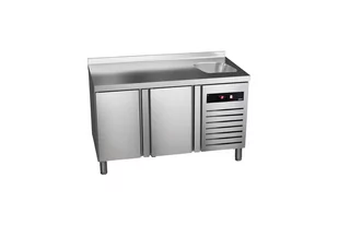 Stół chłodniczy ze zlewem 1492x600x850mm ASBER GREEN LINE GTP-6-150-20 D S - Stoły gastronomiczne - miniaturka - grafika 1