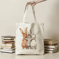 Torebki damskie - TEMU 1 szt. Torba na ramię z uroczym ilustracyjnym nadrukiem królika 2D - Trwała, wielokrotnego użytku i składana, plecak o dużej pojemności do - miniaturka - grafika 1