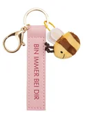 Plecaki - NICI 62001 breloczek do kluczy Bin immer bei dir Taśma ze sztucznej skóry 10 cm z różową pszczółką i przyłbicą do plecaka lub torby, uchwyt na klucze dla małych i dużych 62001 - miniaturka - grafika 1