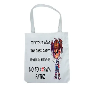 Torba na ramię biała uchwyt śmieszny tekst Mi 070 - Torebki damskie - miniaturka - grafika 1