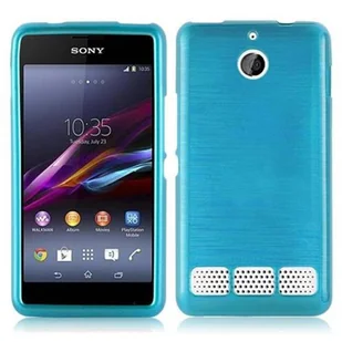 Sony cador Abo TPU etui ochronne do Xperia E1 (1. SIM) etui Case Cover silikonowe w kolorze o wyglądzie szczotkowanej (Brushed ze stali nierdzewnej), turkusowy DE-105084 - Etui i futerały do telefonów - miniaturka - grafika 1