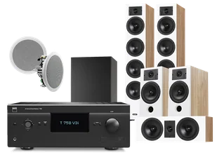 Kino domowe Yamaha T758 V3i (czarny) + Diva 6 + 3 + 7 (dąb) + RD 260 + Basso 880 - Kino domowe - miniaturka - grafika 1