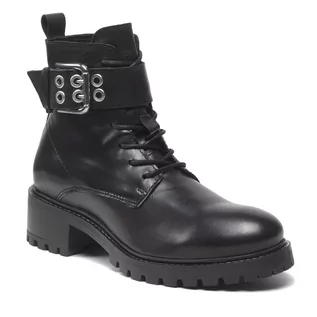 Botki damskie - Vero Moda Botki Vmrough Leather Boot 10264287 Black - grafika 1