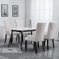 Krzesła - vidaXL Krzesła jadalniane z podłokietnikami, 4 szt., beżowe, tkanina - miniaturka - grafika 1