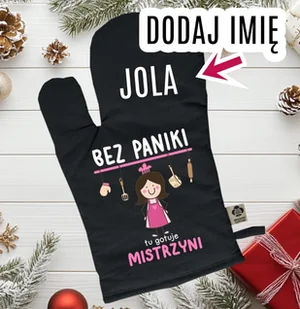 FAJNA RĘKAWICA KUCHENNA NA PREZENT Z IMIENIEM - BRUNETKA - Fartuchy i rękawice kuchenne - miniaturka - grafika 1