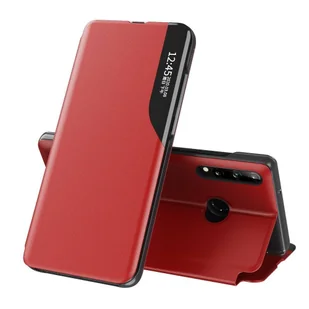 Eco Hurtel Leather View Case elegancki futerał etui z klapką i funkcją podstawki Huawei P40 Lite E czerwony - Czerwony - Etui i futerały do telefonów - miniaturka - grafika 1