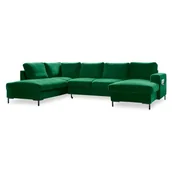 Narożniki - Zielona aksamitna rozkładana sofa w kształcie litery "U" Miuform Lofty Lilly, lewostronna - miniaturka - grafika 1