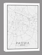 Obrazy i zdjęcia na płótnie - Padwa, Włochy mapa czarno biała - obraz na płótnie Wymiar do wyboru: 50x70 cm - miniaturka - grafika 1