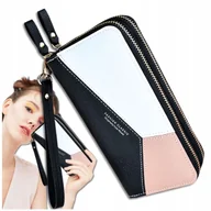 Portfele - Portfel Skórzany Damski Duży Czarny Na Prezent Pojemny Poziomy - miniaturka - grafika 1