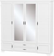 Szafy - Szafa biała garderoba z lustrem 228 cm 6 drzwi XXL - miniaturka - grafika 1