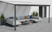 Kratki i pergole - LANITPLAST pergola aluminiowa WALL 33 antracyt + opal PC - miniaturka - grafika 1