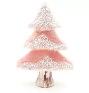 Ozdoby bożonarodzeniowe - Choinka Sztuczna Z Futerkiem Brokatem Kryształowa Glamour Różowa 24Cm - miniaturka - grafika 1