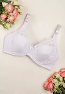 Biustonosze - Biały Klasyczny Biustonosz z Koronkowymi Wstawkami Alinva - miniaturka - grafika 1