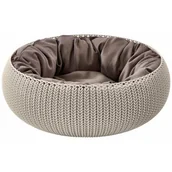 Pozostałe akcesoria dla psów - Curver Beżowe Łóżko dla zwierząt KNIT 54x54x20,2cm 229321 - miniaturka - grafika 1