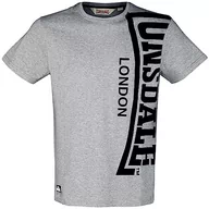 Koszulki męskie - Lonsdale Męski T-shirt o regularnym kroju Hollyrood, Marl Grey/Black, M - miniaturka - grafika 1