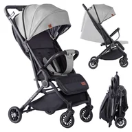 Wózki dziecięce - Wózek spacerowy Tulano Milan 35 z moskitierą, kompaktowy, 5,5 kg, składany, z pokrowcem na nogi,szary - miniaturka - grafika 1