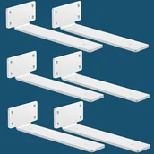 Zawiasy, okucia i inne akcesoria - Zestaw 6 uchwytów ściennych do półek, styl industrialny, wytrzymały, wspornik do półek ściennych, biały (25 cm) - miniaturka - grafika 1