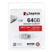 Pendrive - KINGSTON DT microDuo 3C, 64 GB, USB 3.1 - miniaturka - grafika 1