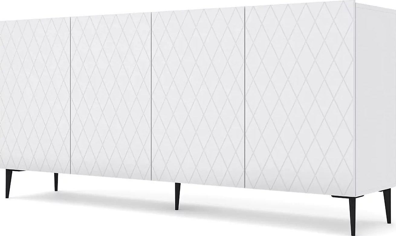 Elior Komoda biały mat + czarne nogi - Nuvis 6X