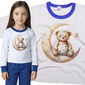 Piżamy dla dziewczynek - Piżama dziecięca Boho Pluszowy Miś Siedzący Na Księzycu Dzień Misia 98/104 - VoloDonum - miniaturka - grafika 1