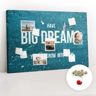 Tablice i flipcharty - Organizer na ścianę XXL, Tablica Korkowa 120x80 cm - Tekst motywacyjny + Pinezki - miniaturka - grafika 1