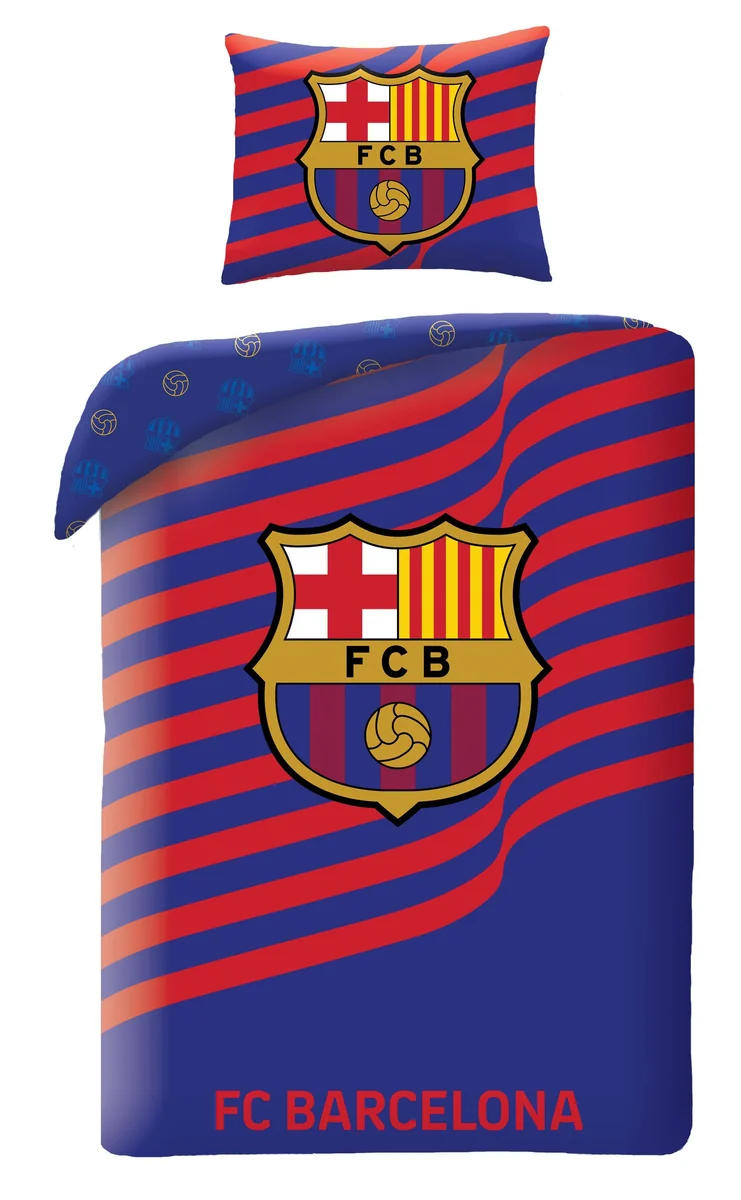 Komplet pościeli FC BARCELONA 140 x 200 cm 100% bawełna BARCA