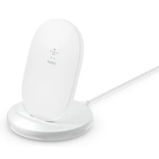 Belkin BoostCharge bezprzewodowa stacja ładująca, 15 W (stacja ładująca Qi do szybkiego bezprzewodowego ładowania urządzeń takich jak iPhone, Samsung, Pixel), kolor biały WIB002vfWH - Ładowarki do telefonów - miniaturka - grafika 1