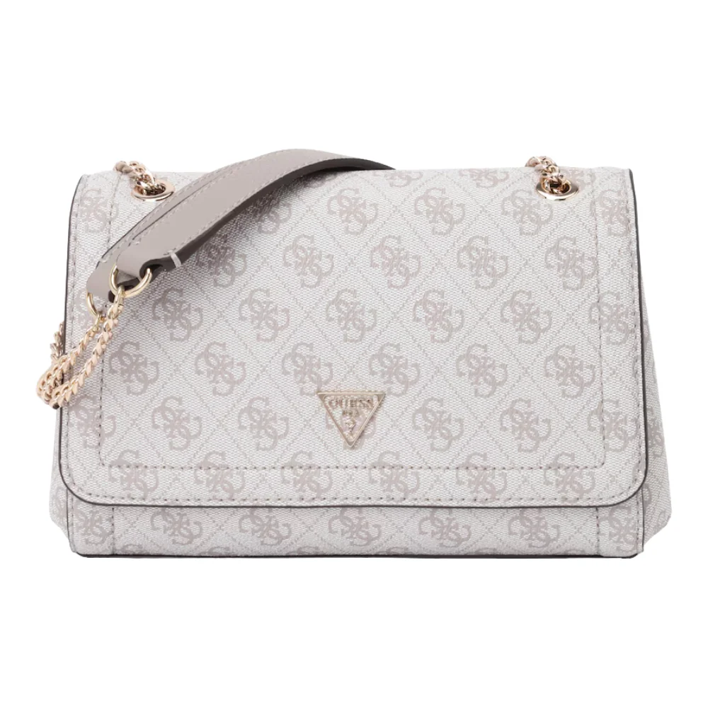 GUESS Beżowa listonoszka damska w monogram Noelle II Convertible Xbody Flap