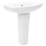 Umywalki - vidaXL Umywalka z postumentem, ceramiczna, biała, 650x520x200 mm - miniaturka - grafika 1