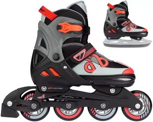 Nijdam Łyżworolki regulowane Red Raider 2w1 N14AC01-BLK-33-36 - Rolki - miniaturka - grafika 1