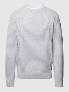 Swetry męskie - Sweter z dzianiny z fakturowanym wzorem - grafika 1