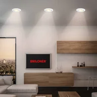 Oprawy, klosze i abażury - Briloner Oprawa wpuszczana LED Klira, biała, Ø 9 cm, obrotowa, 3 szt - miniaturka - grafika 1