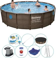 Baseny ogrodowe - Basen z akcesoriami - Bestway Power Steel Swim Vista Round 549x122 cm - miniaturka - grafika 1