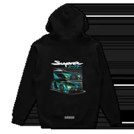 Bluzy męskie - Czarna bluza z kapturem Toyota Supra mk5 A90-3XL - miniaturka - grafika 1