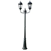 Lampy ogrodowe - vidaXL Lampa ogrodowa, stojąca 230 cm ciemnozielona/czarna - miniaturka - grafika 1