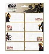 Etykiety do drukarek - Etykiety samoprzylepne Książka Boba Fett - Naklejki książki nazwy/opakowanie etykiety szkolne - Papeteria Star Wars - Produkt oficjalnie licencjonowany - miniaturka - grafika 1