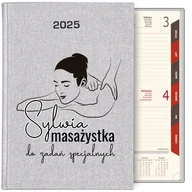 Notesy i bloczki - KALENDARZ TERMINARZ SREBRNY B5 2025 PREZENT DLA MASAŻYSTKI IMIĘ PLANER WZ - miniaturka - grafika 1