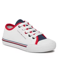 Buty dla chłopców - Trampki Tommy Hilfiger Low Cut Up Sneaker T3X9-33325-0890 M White/Blue/Red Y003 - miniaturka - grafika 1