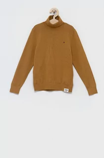 Swetry damskie - Tommy Hilfiger Sweter bawełniany dziecięcy kolor brązowy - grafika 1
